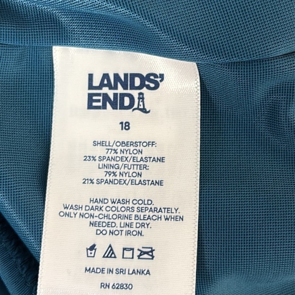 Lands End Women’s Swim Skort Teal Size 18 - Picture 6 of 7